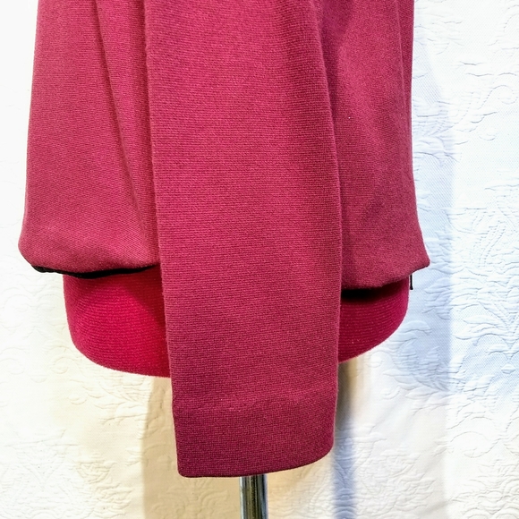 WD.NY Sz 8 Red Christmas Holiday Zip Up Rivet Stretch Blazer Jacket - Picture 7 of 9